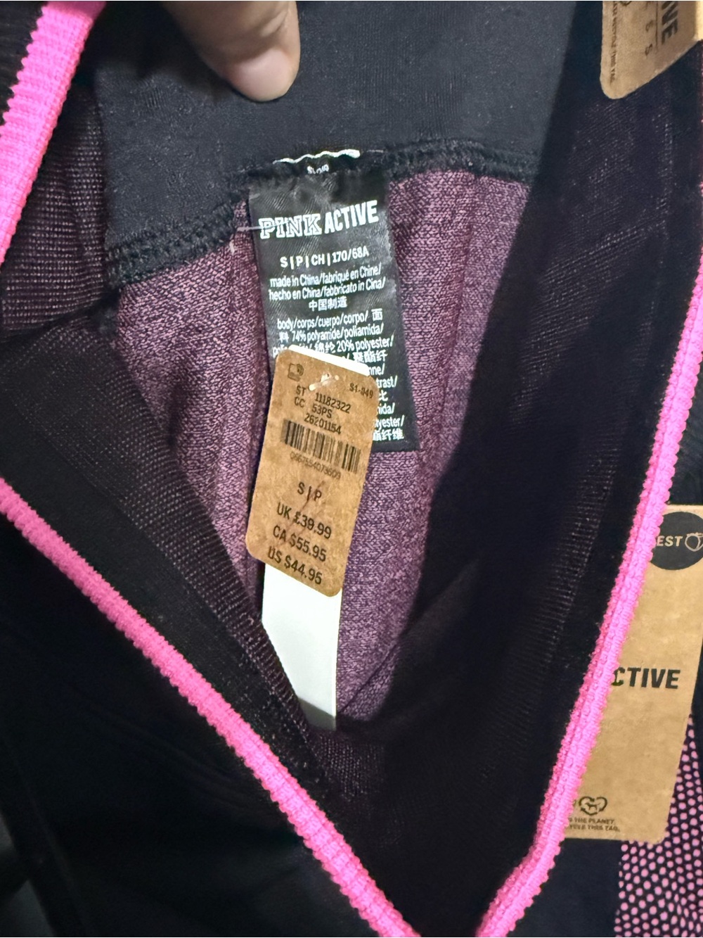 Victoria's Secret Pink Active Seamless Tight Legging Color Black/Pink Size S - Picture 7 of 9